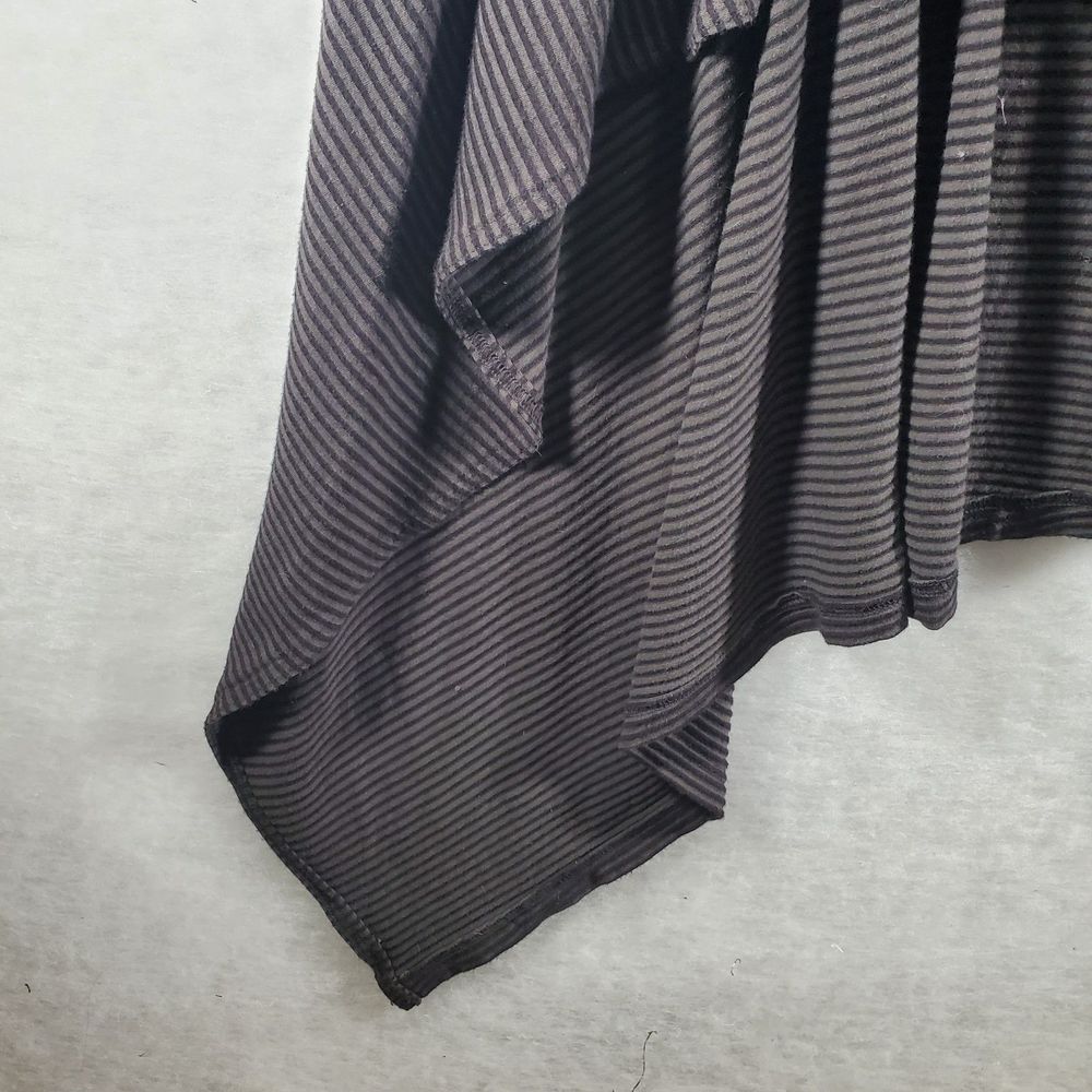 L Bryn Walker Knit Striped Shawl Collar Waterfall Cardigan Longline Lagenlook - Picture 11 of 13